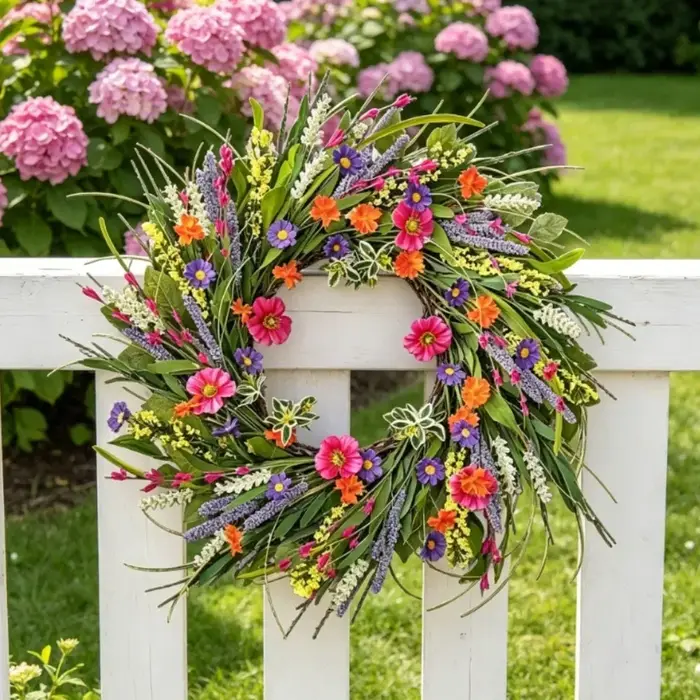 Guirlande de fleurs de printemps : - Décoration élégante pour la maison