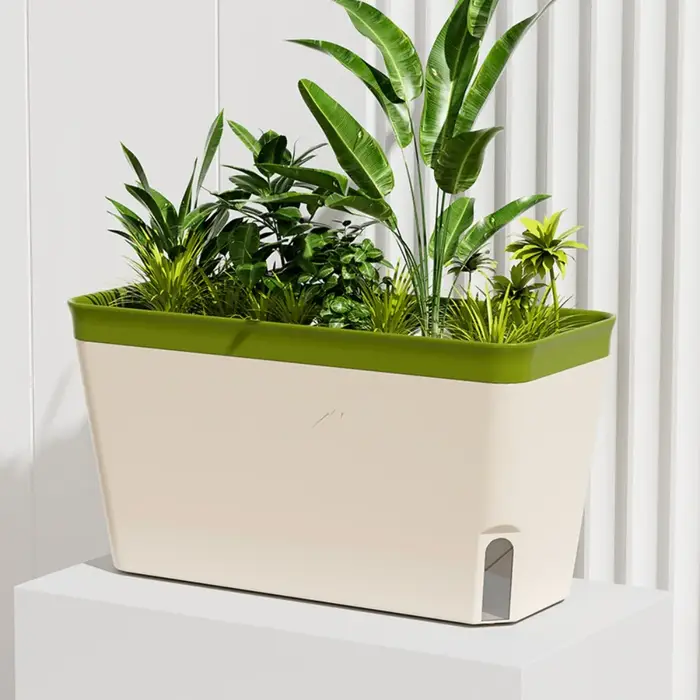 Pots de fleurs modernes à arrosage automatique, décoratifs, avec fenêtre de visualisation du niveau d'eau, pour plantes d'intérieur, herbes aromatiques et plantes succulentes.