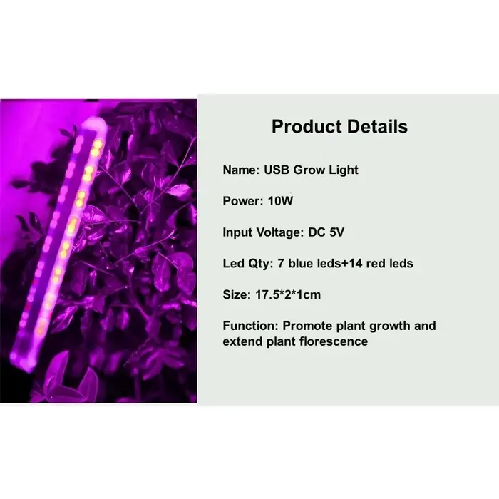 5V LED élèvent la lumière spectre complet plante lampe avec tuyau Flexible serre intérieure Phyto USB