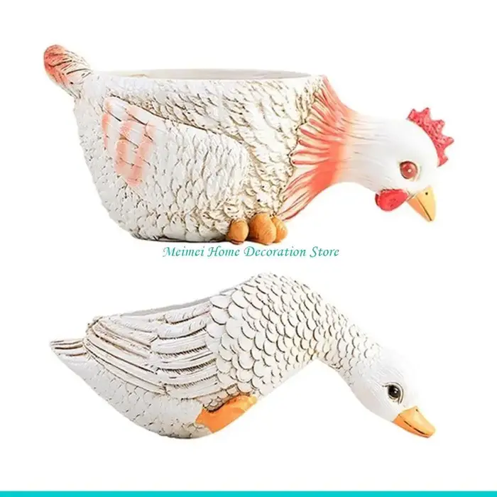 H7BF Pots jardinières en forme canard/poulet