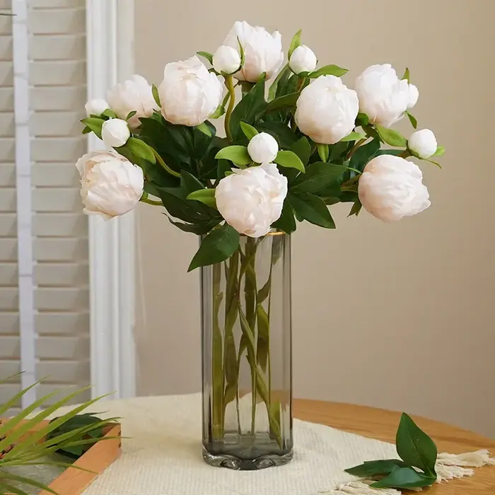 Arrangement artistique maison fête décembre Style européen simulé pivoine Mini fausse fleur artificielle rétro petite fleur de soie de pivoine ou