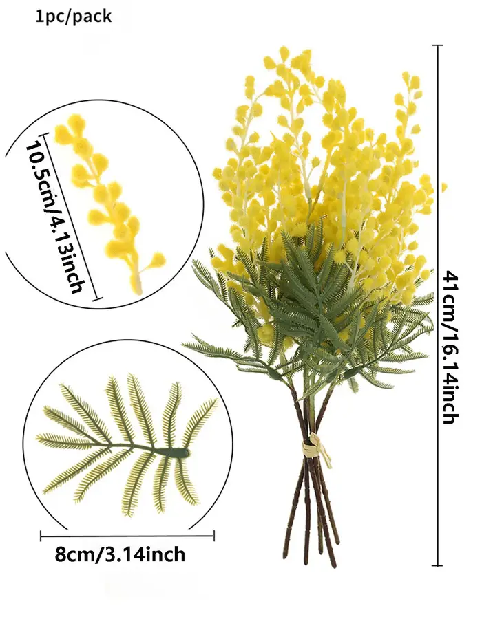 Mimosa artificielle, fleur artificielle de printemps