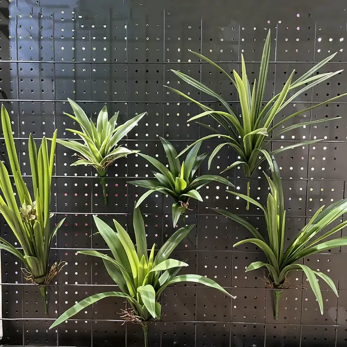 15/16/24 feuilles sensation réaliste orchidée artificielle herbe verte Chlorophytum plantes bricolage intérieur Floral maison jardin mariage hôtel décor