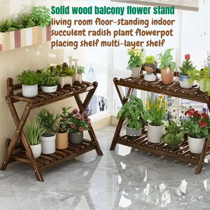 Étagère à plantes décorative en bois
