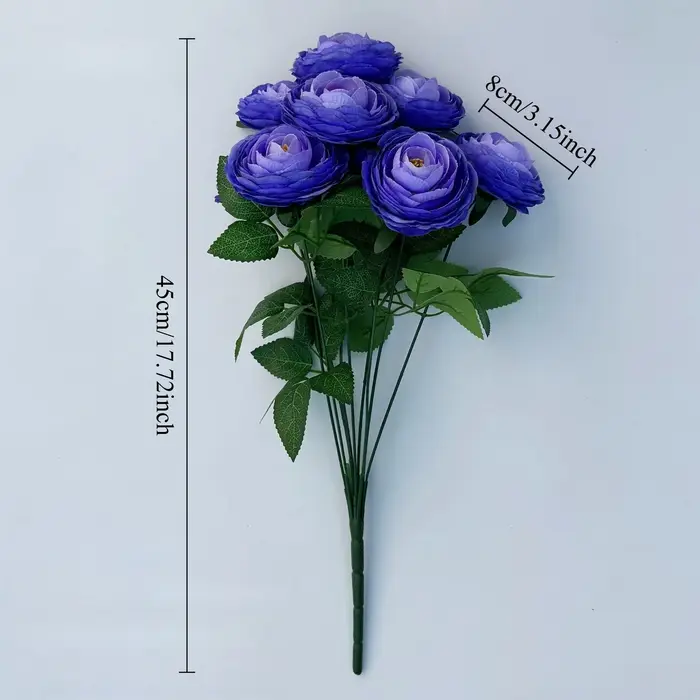 Bouquet de 9 fleurs artificielles de lys et pivoine pour mariage