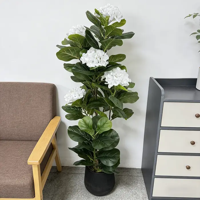 Arbre artificiel en figuier à feuilles de violon de 1