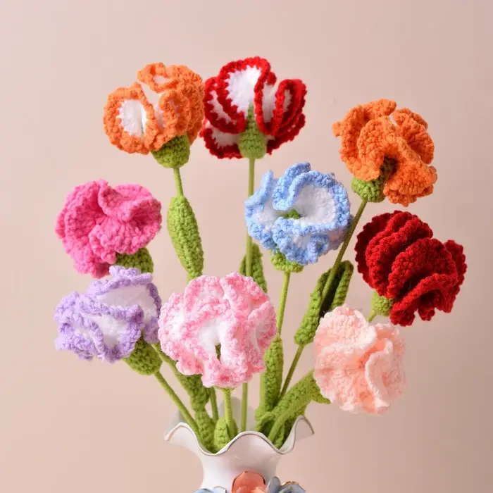 Bouquet de fleurs artificielles tissées à la main