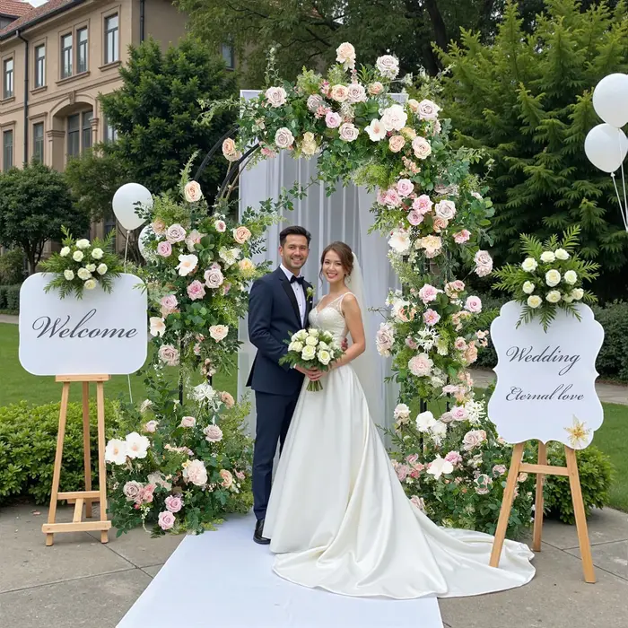 Mori vert Rose Rose accrocher fleur rangée mariage toile de fond arc décor allée sol Floral événement fête accessoires fenêtres affichage C8922