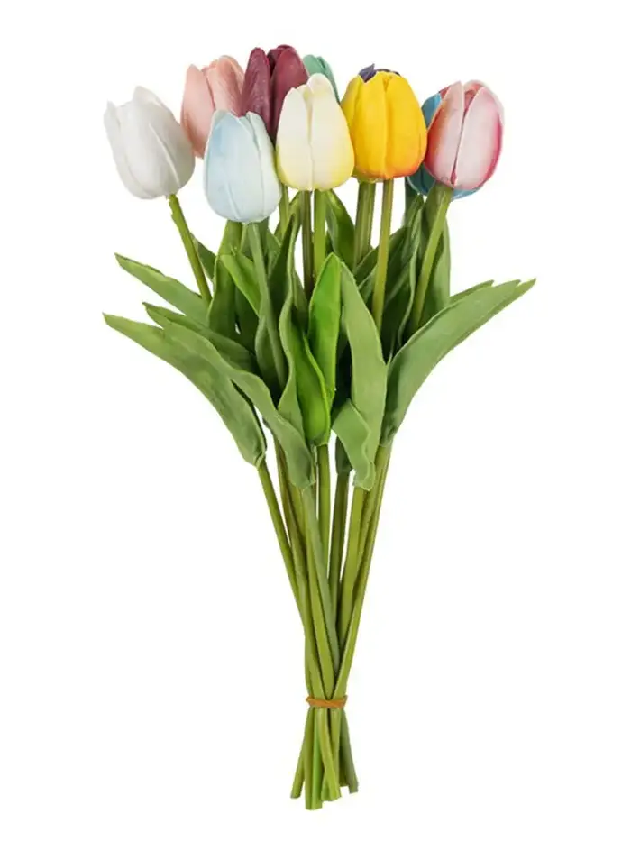Vase de fleurs artificielles tulipe au toucher réel