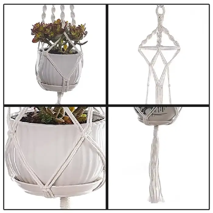 Support de plante en macramé fait main