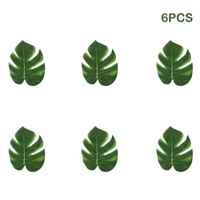Feuilles de palmier tropicales artificielles, Luau hawaïen, fête dans la Jungle, tiges dorées, décor