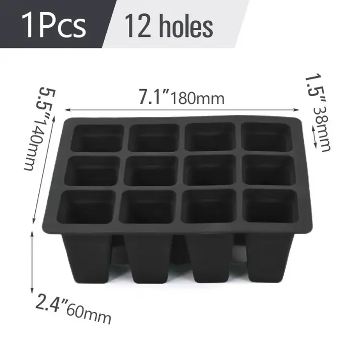 Plateau de Germination de graines carré en Silicone à 9 carreaux