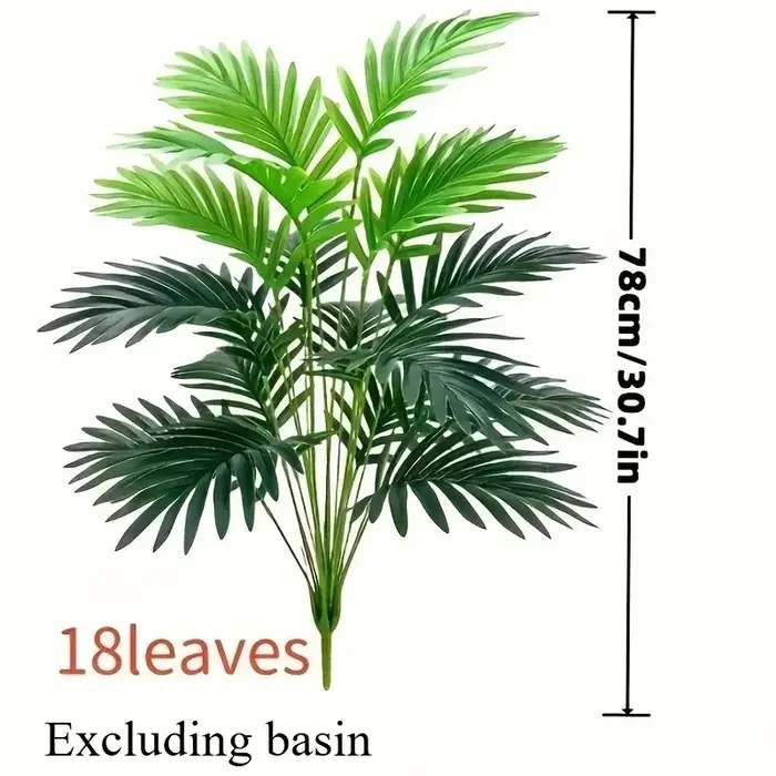 1/2 grandes plantes artificielles - Palmier à feuilles vertes denses, adapté à l'intérieur/l'extérie