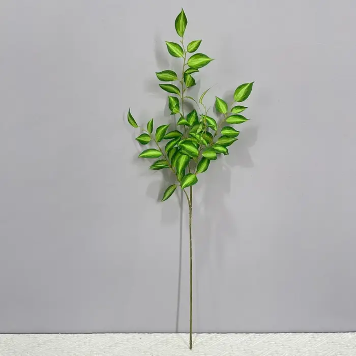 6 pièces de feuilles artificielles en soie, type feuille de cèdre, vertes, pour décoration florale d