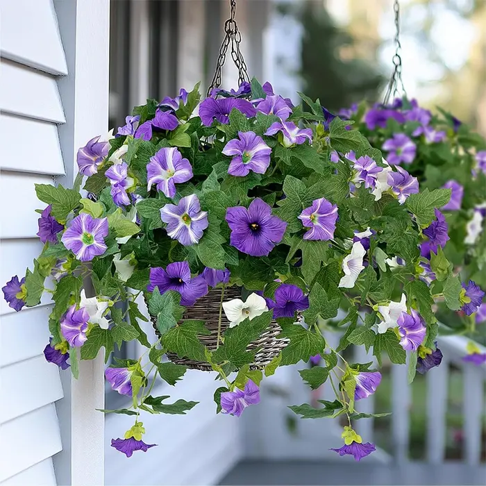 Fleurs de gloire du matin en soie artificielle violette