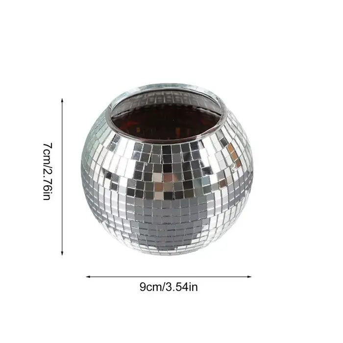 Jardinière boule Disco décor Disco Pot de fleur miroir boule planteur pour intérieur chambre salon c