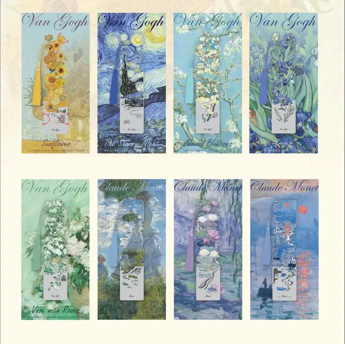 Marque-page en métal creux pour peinture florale