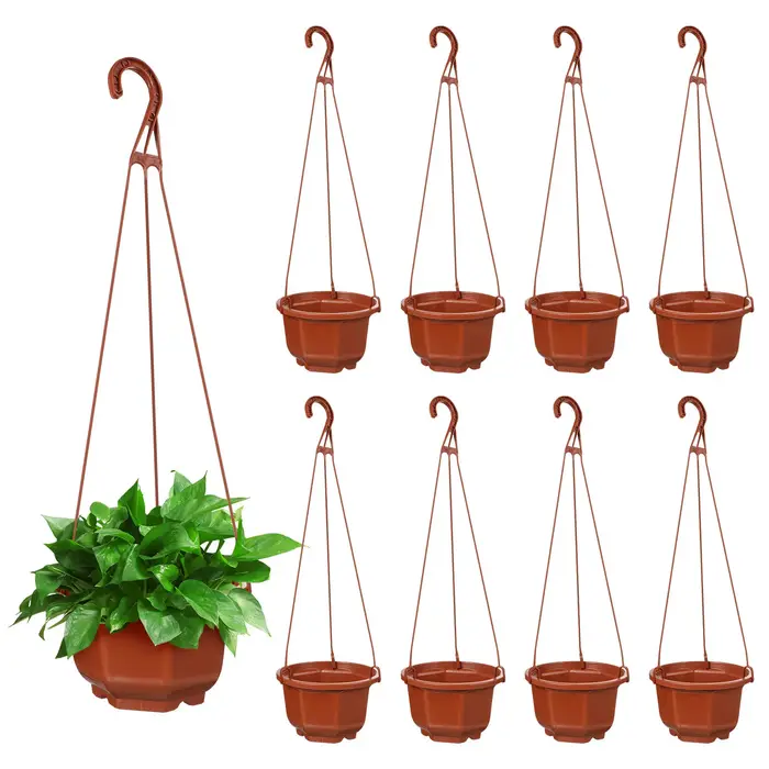 10 Ensembles de Jardinières Suspendues pour Clôture, Paniers à Fleurs d'Extérieur, Pots Décoratifs e