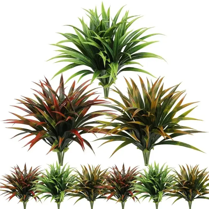 Feuilles d'orchidée artificielles réalistes de 42 cm, feuilles de gladiolus artificielles en plastique pour bricolage, simulation de plante araignée verte, décoration de jardin