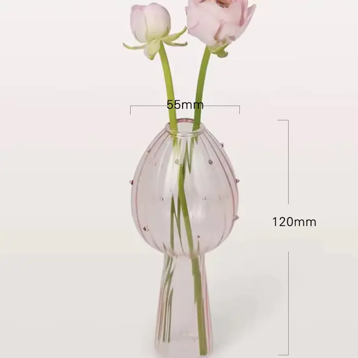 Vase à fleurs en verre champignon