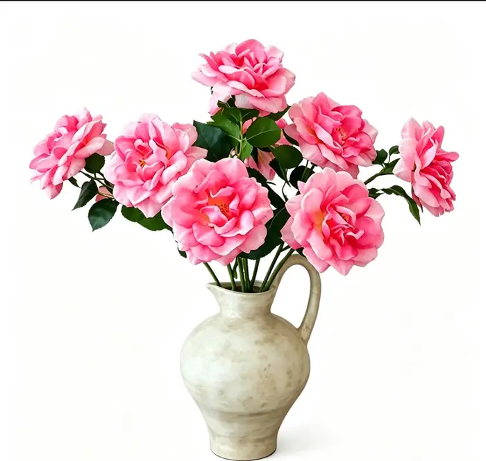 Lot de 5 roses artificielles haut de gamme