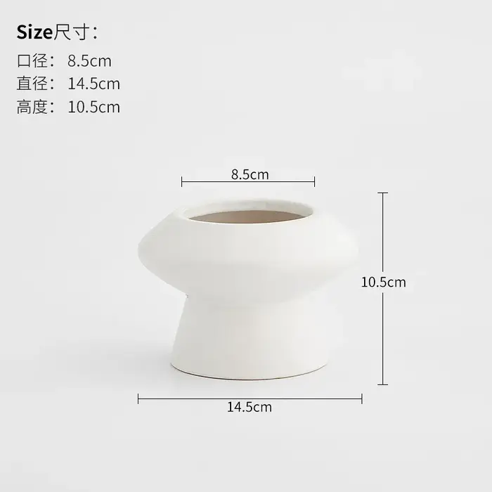 Pot de fleurs en céramique mate moderne, pot hydroponique minimaliste pour bureau, décoration intéri