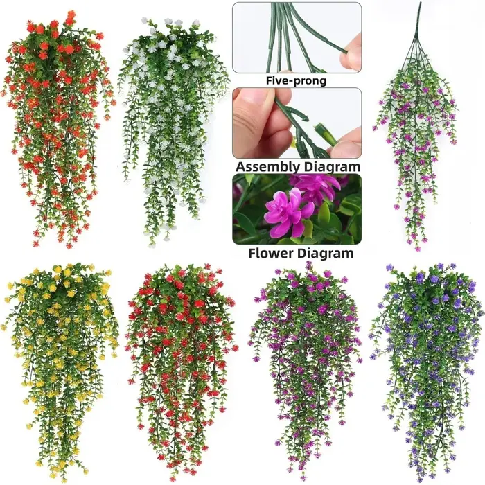 Plantes suspendues artificielles en plastique de 76 cm