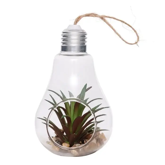 Jardinières suspendues en verre en forme d'ampoule