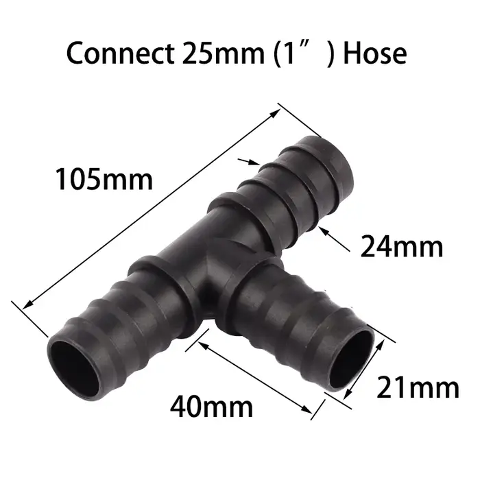 2pcs 25mm 1 "PE tuyau connecteur eau de jardin mini tuyau d’irrigation goutte à goutte connecteur de