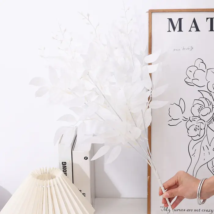 Feuilles de saule plantes vertes artificielles, fausses feuilles d'eucalyptus, accessoires floraux, 