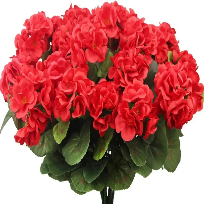 Plante artificielle en soie, fleur de bégonia, Simulation de géranium, fleur florale pour la maison,