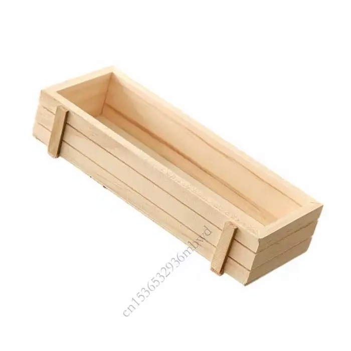 K43D Pot fleur en bois naturel durable avec trous flux d'air idéal pour les herbes cacti faciles à déplacer décoration