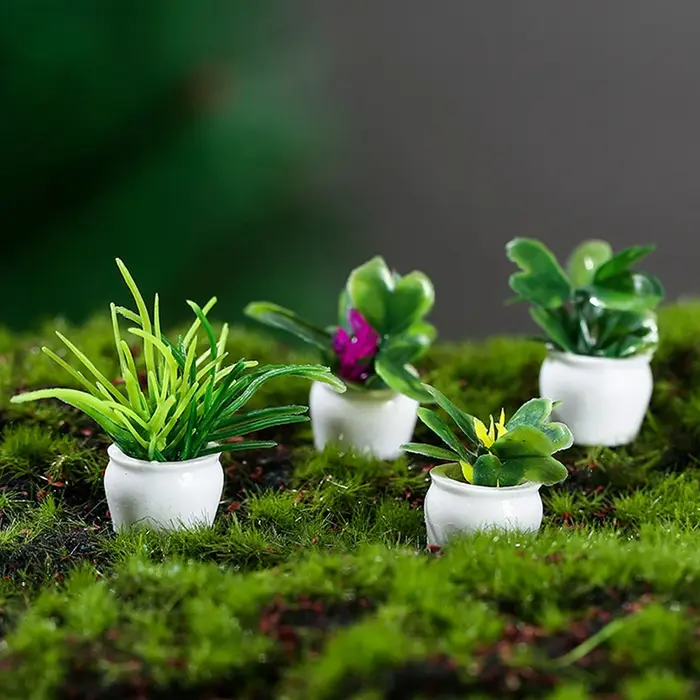 Mini arbre miniature en pot pour maison de poupée