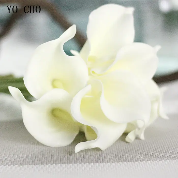 Fleur artificielle YO CHO pour la décoration de la maison, lys calla en latex, mariage, bouquet de mariée, Saint-Valentin, fournitures de fête, cadeau