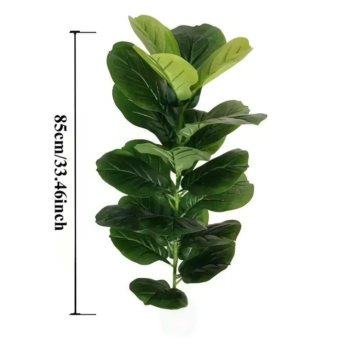 1 pièce de Ficus Lyrata artificiel de 85 cm avec 23 feuilles pour la décoration de bureaux, hôtels, 