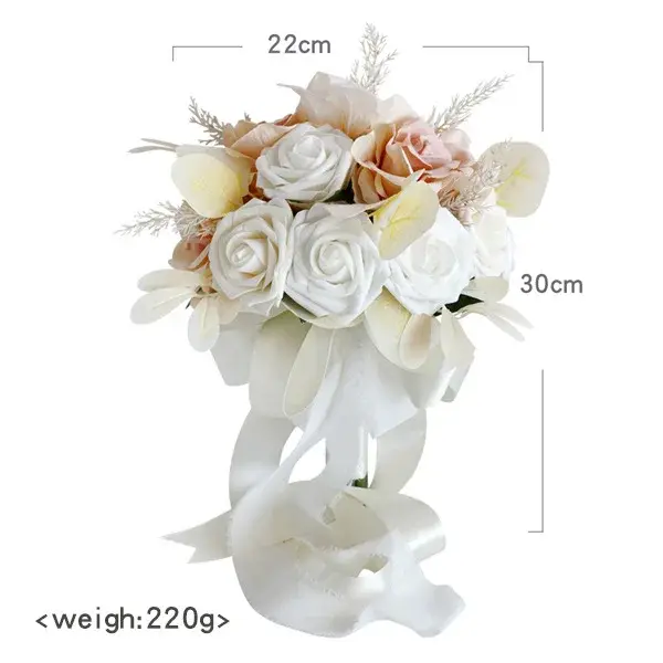 Yannew poussiéreux Rose fleur artificielle Bouquets de mariée