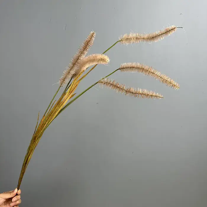 Lot de 4 plantes artificielles en plastique pour mariage, ligne de pêche, herbe verte, décoration fl