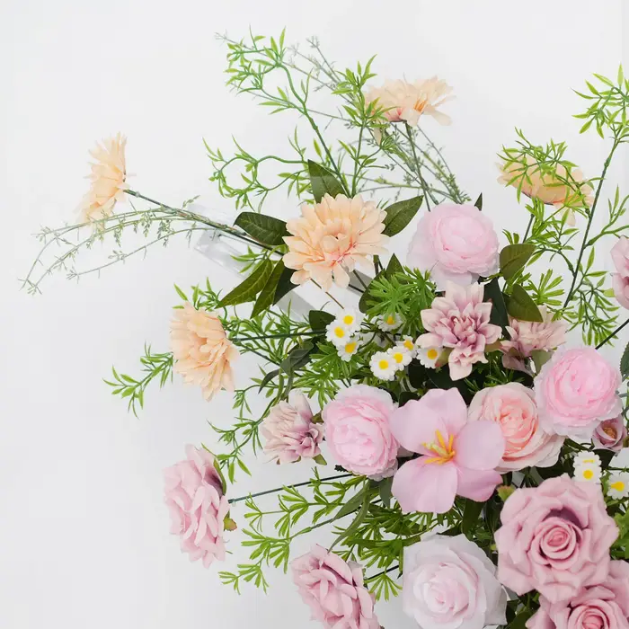 Arche de fleurs artificielles Uflower rose et violette pour mariage