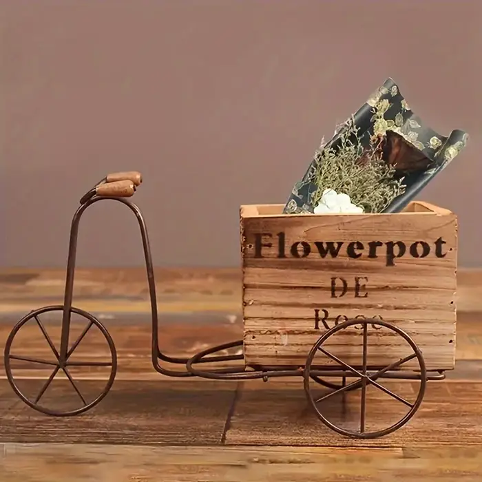 Support de plante de Tricycle en bois rustique Vintage-charmant