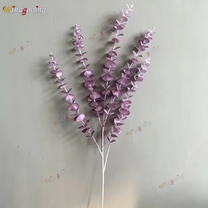 Série Violette : Fleurs artificielles de roses, herbes de la brume et feuilles pour arrangements flo