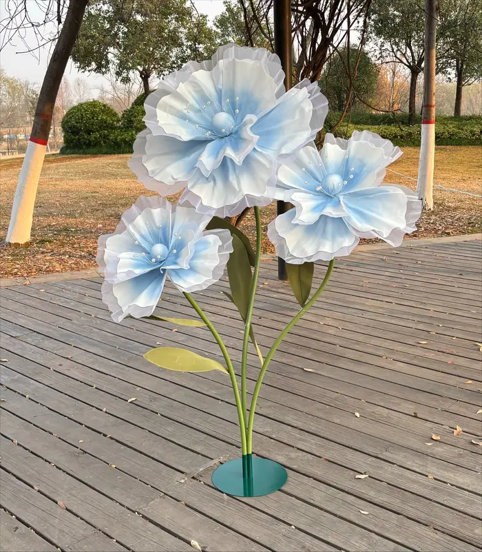 Grandes fleurs artificielles 3D en soie et maille