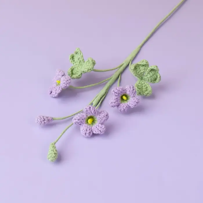 Bouquet de fleurs Oxalis tricotées, Bouquet de fleurs artificielles au Crochet, décoration de fête à