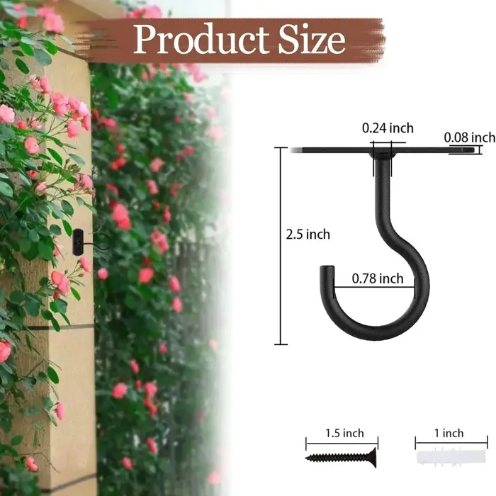 Crochets de plafond en métal antirouille pour suspendre des plantes