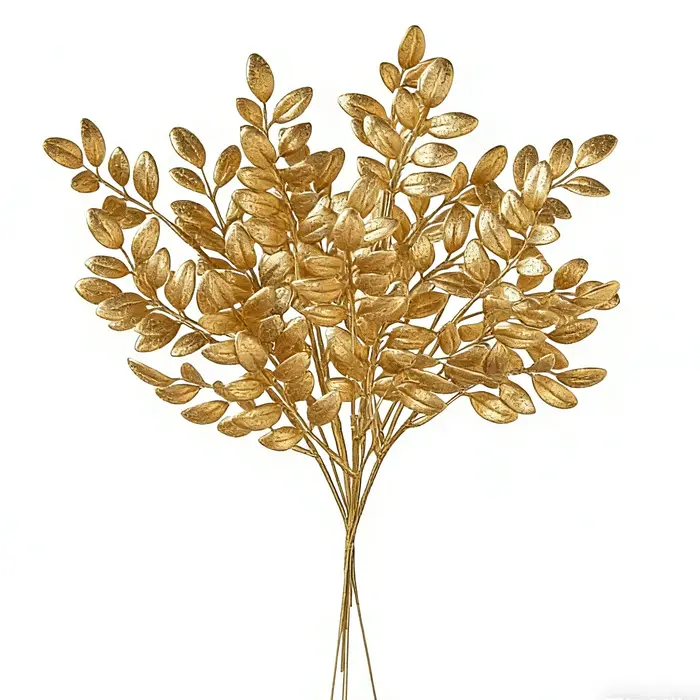 Plante artificielle feuilles dorées nouvel an saint valentin maison chambre Decora extérieur mariage jardin Vase guirlande couronne bricolage Prip boîte-cadeau