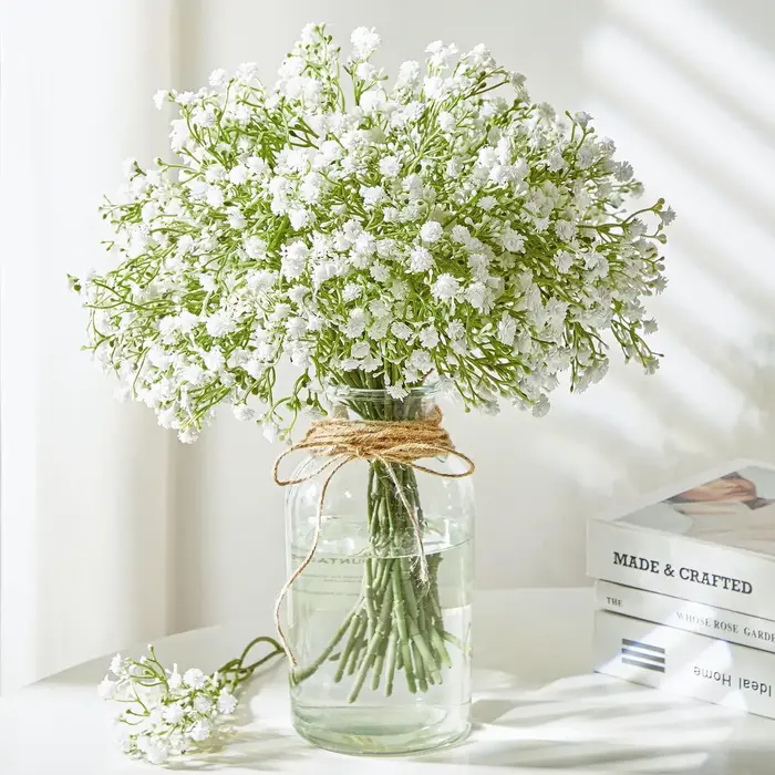 10/15 pièces fleurs artificielles bébé souffle fleur faux gypsophile pour fête de mariage décoration de la maison Bouquets floraux bricolage accessoires