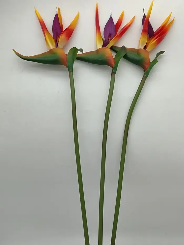 1/3 pièces Fleurs artificielles Strelitzia en caoutchouc à longue tige