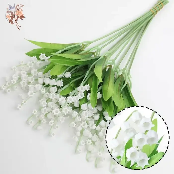 Bouquet de fleurs artificielles du muguet blanc