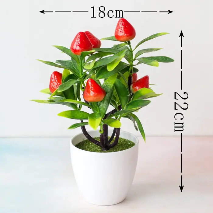 Plantes artificielles bonsaï, petit arbre à fruits en pot, Simulation de décor, ornements artificiel