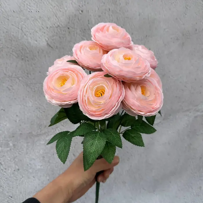 Bouquet de 9 têtes de fleurs artificielles Eustoma