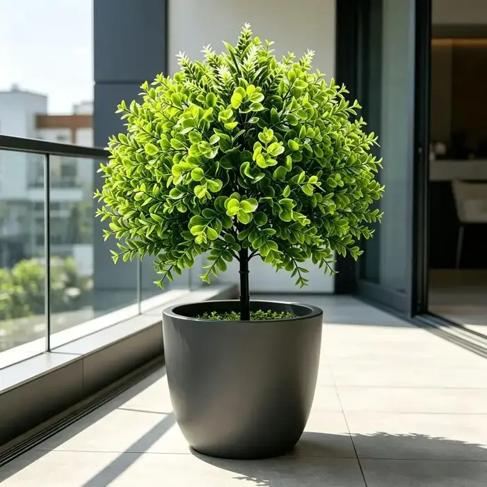 Plantes vertes artificielles à piquer dans le sol, fausses plantes vertes, arbustes en plastique pour la décoration extérieure de jardin, patio, cour et aménagement paysager